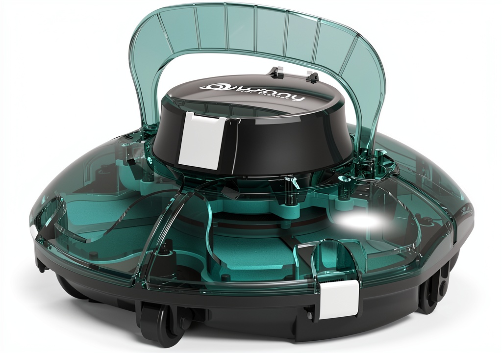 WINNY robotic pool cleaner in a clear blue pool