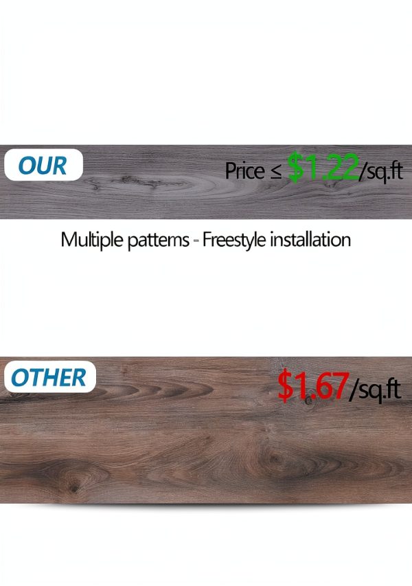 Floor Tiles Peel and Stick Waterproof Wood Plank 36x6 Lareko 12 Pack-5