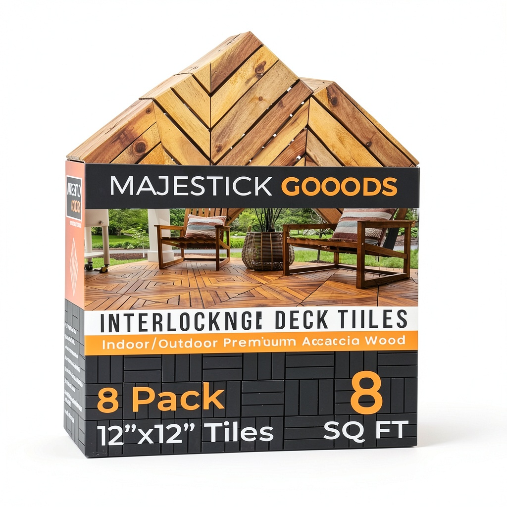 Installing Interlocking Deck Tiles 8 Pack Diagonal - Snap Together Wood Flooring on a wooden deck