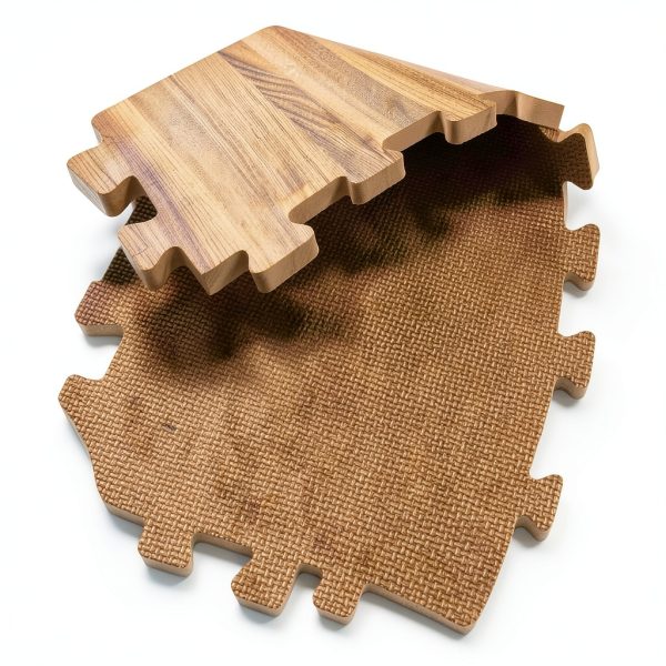 Greatmats Wood Grain Foam Tiles Reversible 1/2 in. x 2x2 Ft. 15 Pack (Dark Wood/Tan)-6