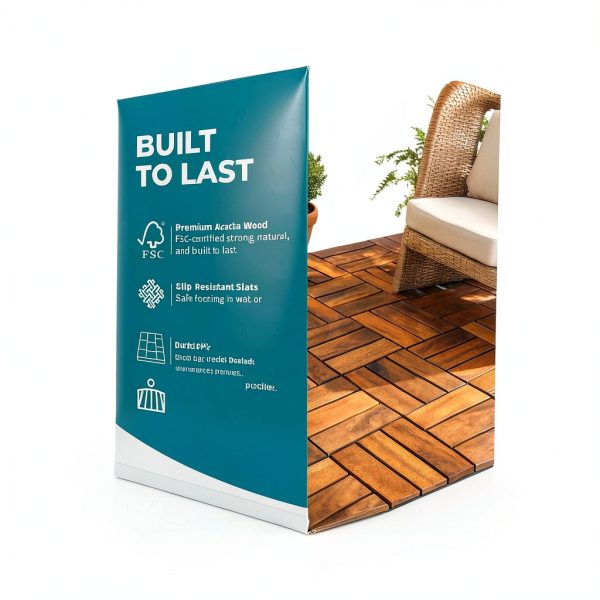 Hardwood Deck Tiles Bliss Outdoors Acacia 12‑Slat 30‑Tile Set-2