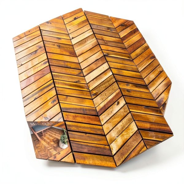 Interlocking Deck Tiles Herringbone Acacia Flooring Majestick Goods-0