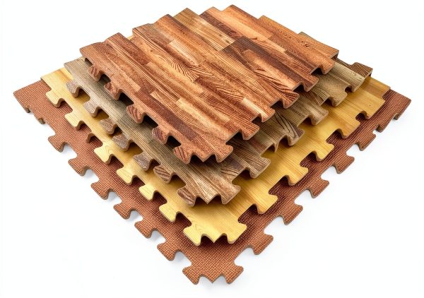 Greatmats Wood Grain Foam Tiles Reversible 1/2 in. x 2x2 Ft. 15 Pack (Dark Wood/Tan)-1